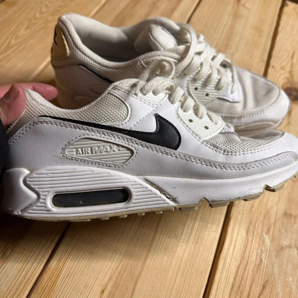 Nike Air Max 90 White Black Men's Casual Athletic Sneakers‎ Shoes Size 9